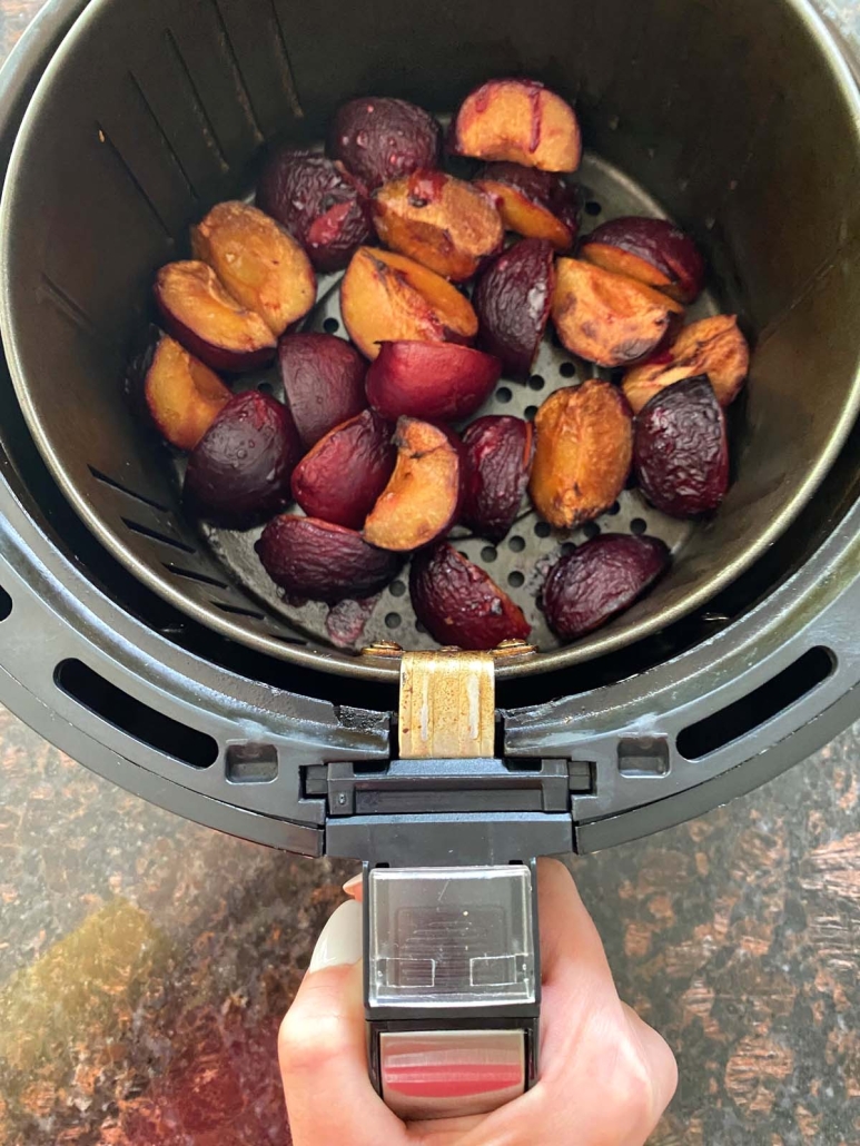 roasted plums cooked in the air fryer