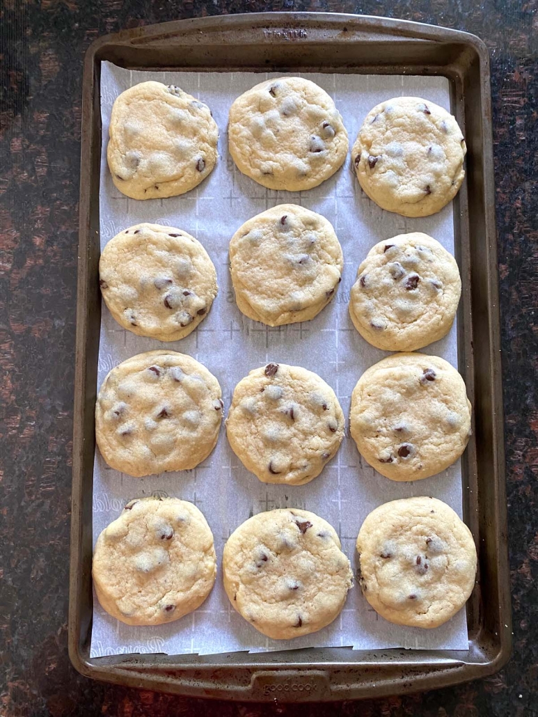 tray of Chocolate Chip Cookies Without Brown Sugar