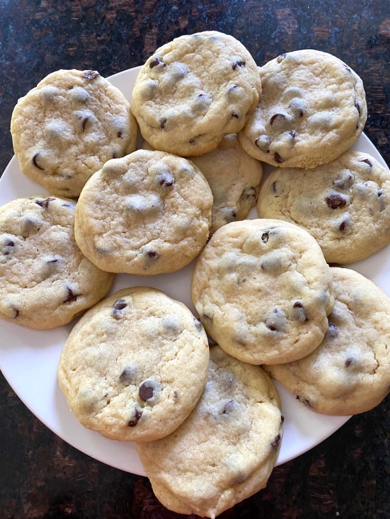 plate of Chocolate Chip Cookies Without Brown Sugar