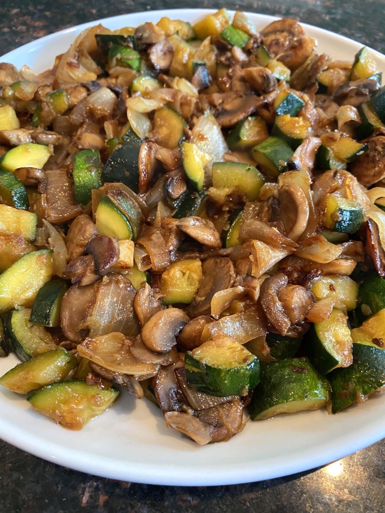 browned Hibachi Vegetables on a plate