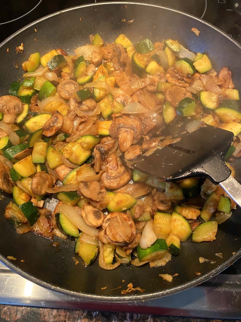 Hibachi Vegetables pan fried in a skillet