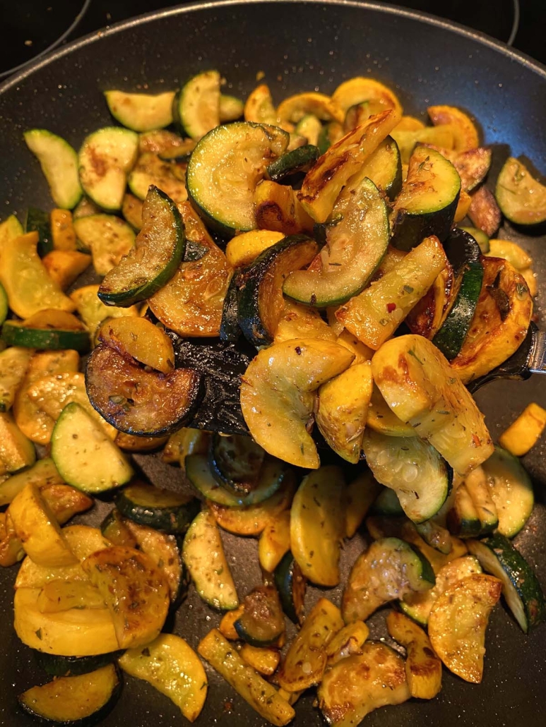 golden brown Sautéed Zucchini And Squash