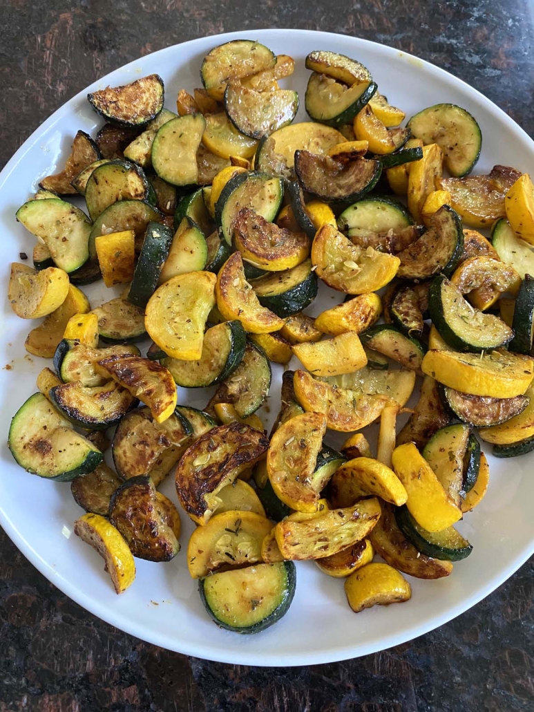 Sautéed Zucchini And Squash on a serving plate