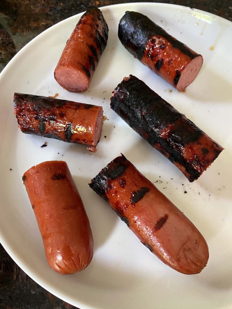 cooked kielbasa with grill marks