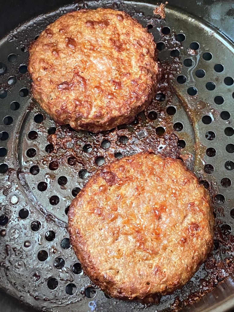 plant based-protein burgers in air fryer