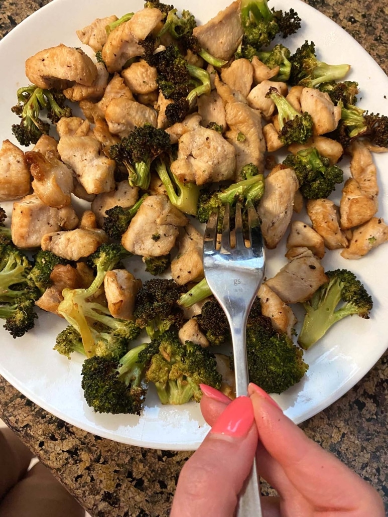 fork in Air Fryer Chicken And Broccoli