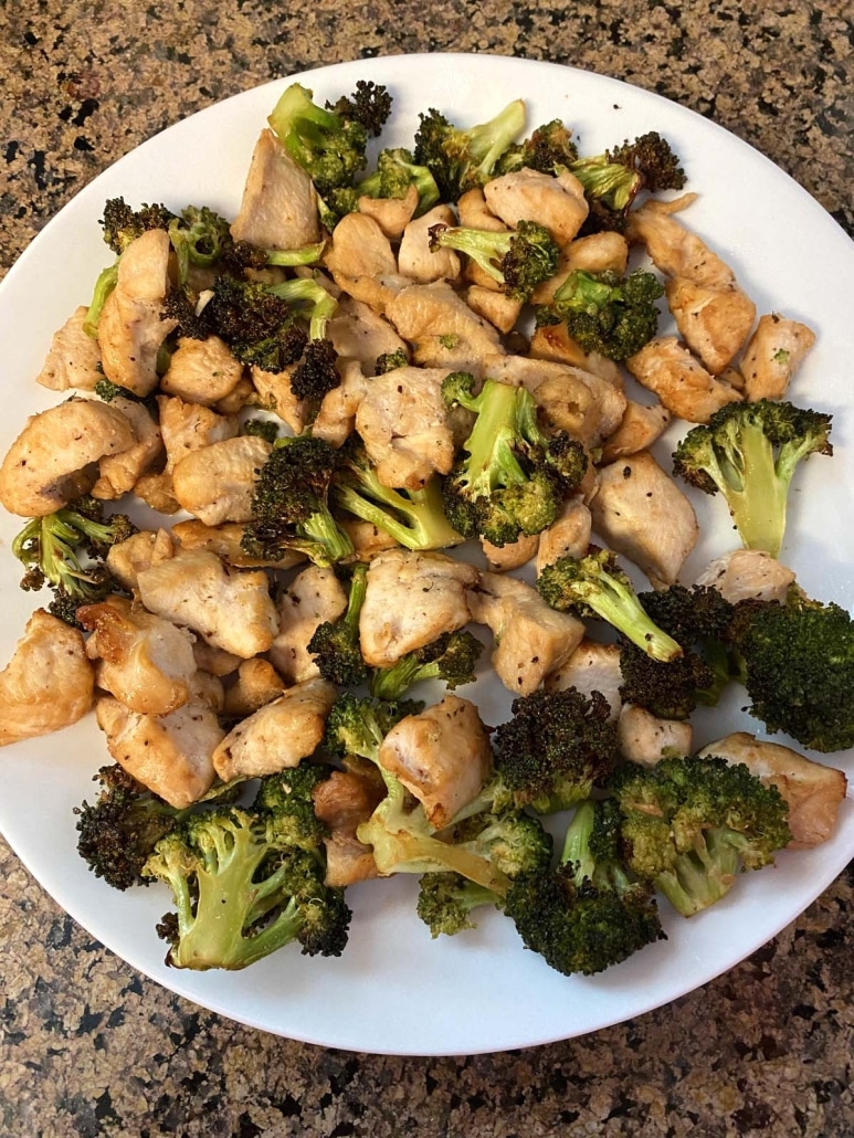 seasoned chicken and broccoli on a plate