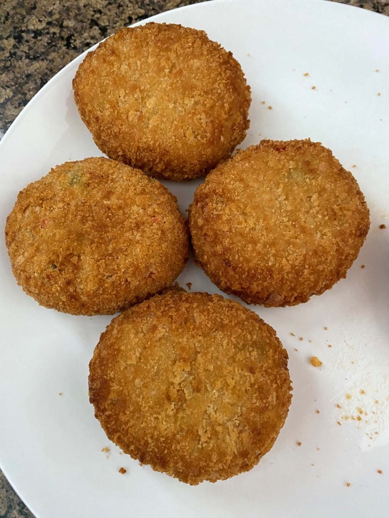 Air Fryer Lobster Cakes on a plate