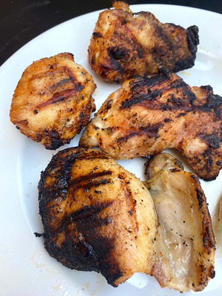 Grilled Boneless Chicken Thighs on a plate