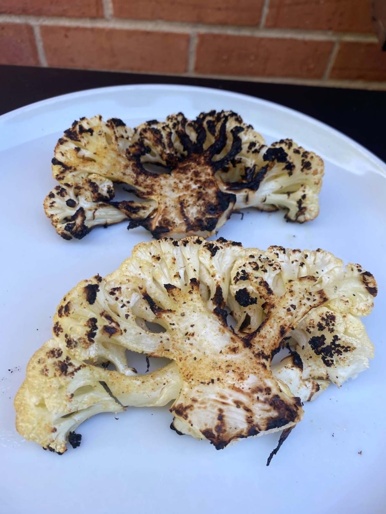 Grilled Cauliflower Steaks on a plate