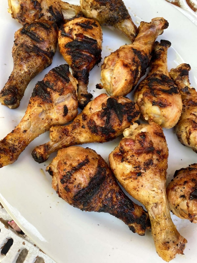 Grilled Chicken Legs on a platter