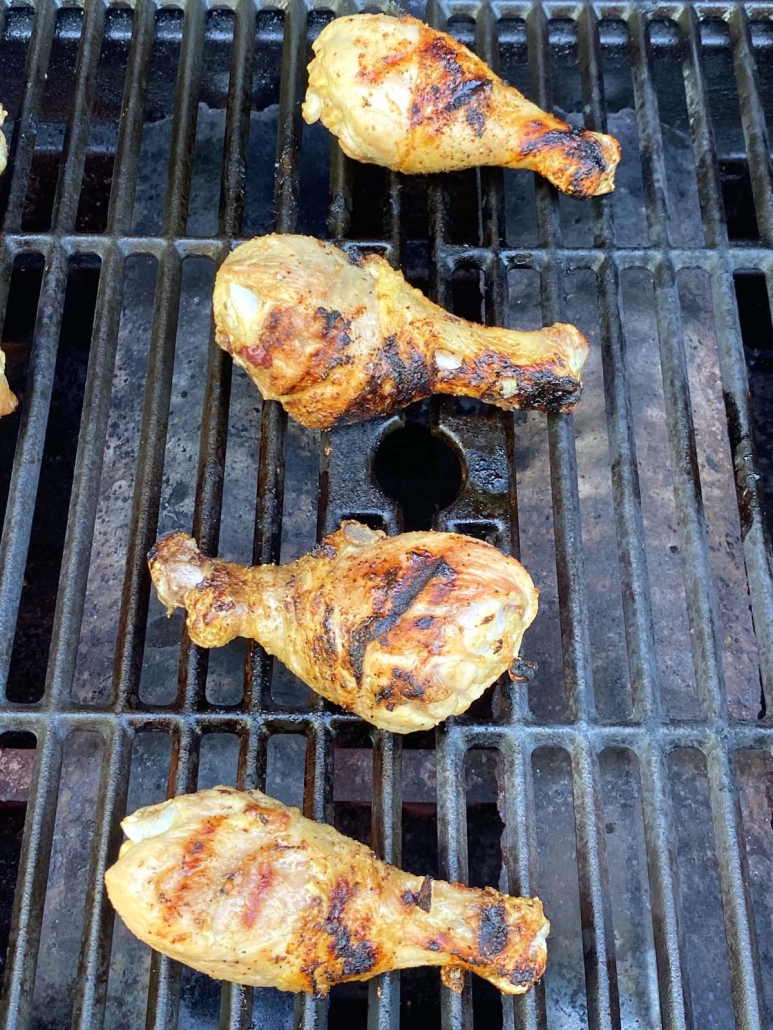 chicken drumsticks on grill