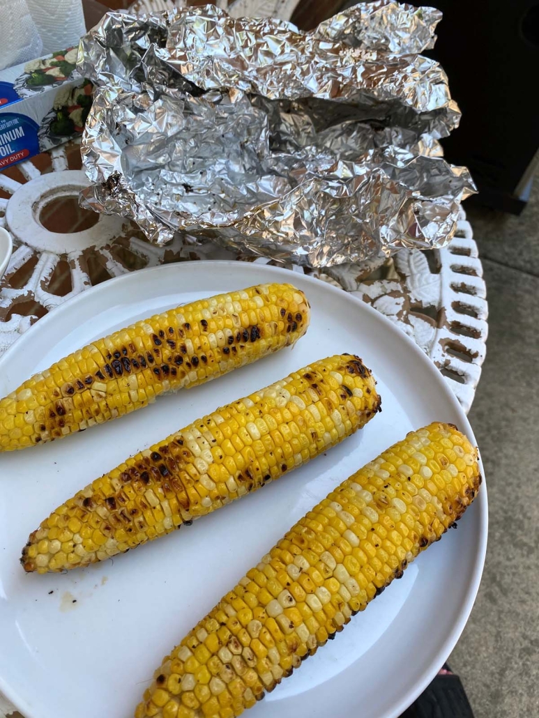 grilled corn on a plate