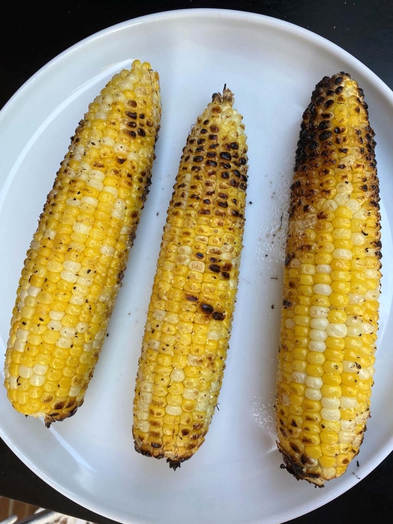 grilled corn on a plate