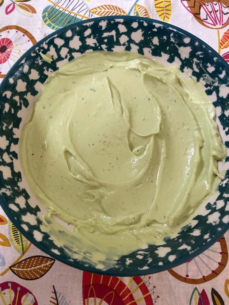 delicious dip Avocado Crema in a bowl