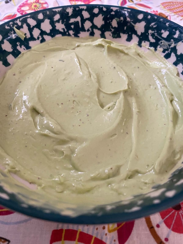 freshly made Avocado Crema