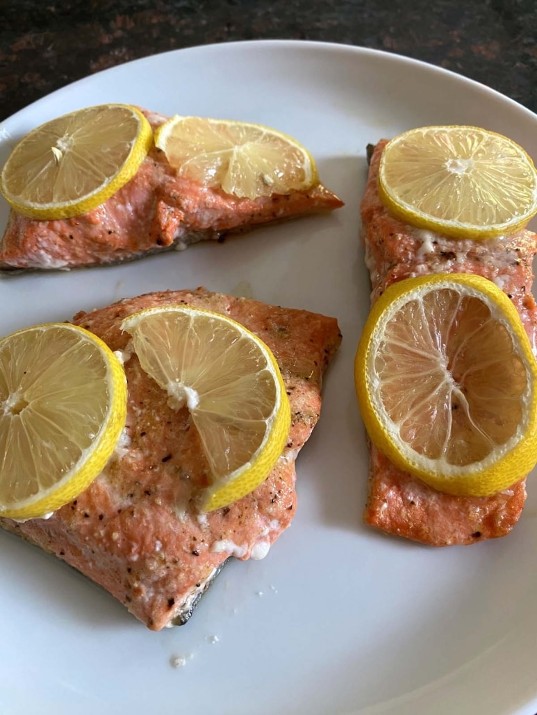 perfectly seasoned sockeye salmon fillets