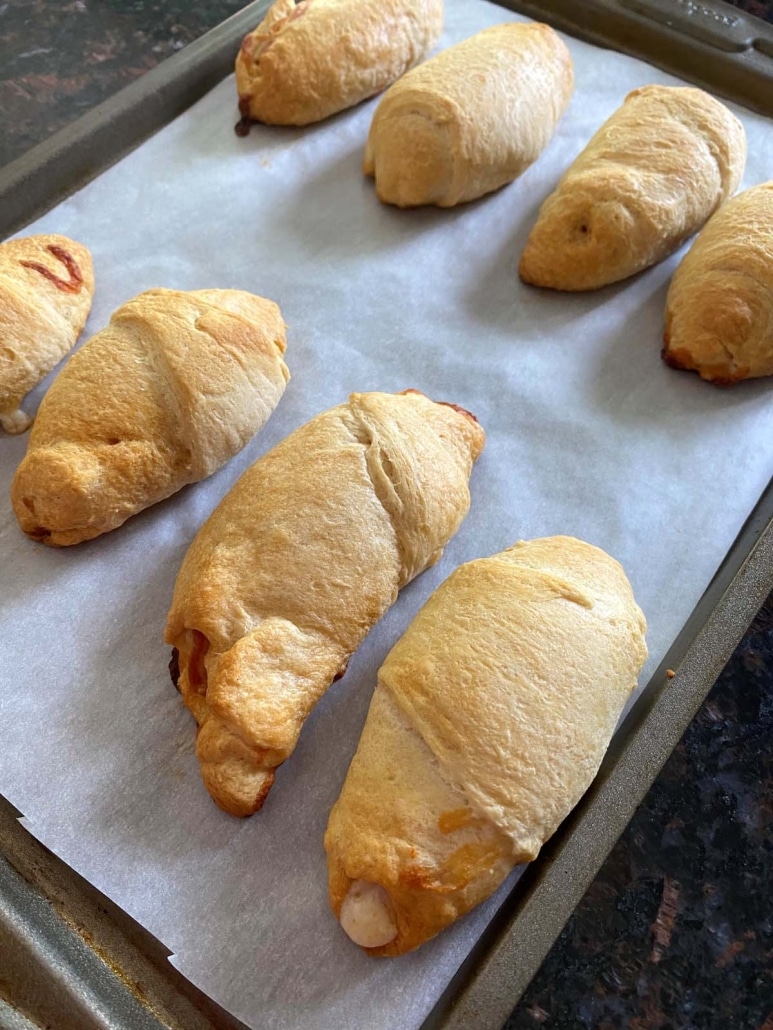 Pizza Crescent Rolls baked in the oven