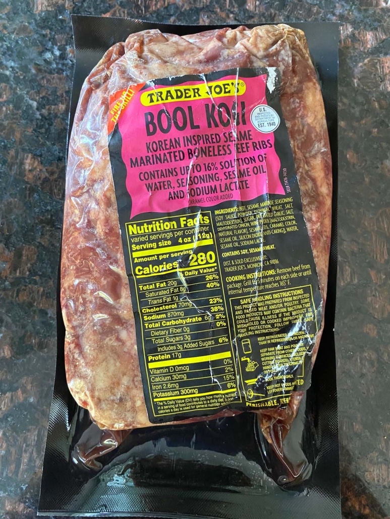 package of Trader Joe’s Bool Kogi