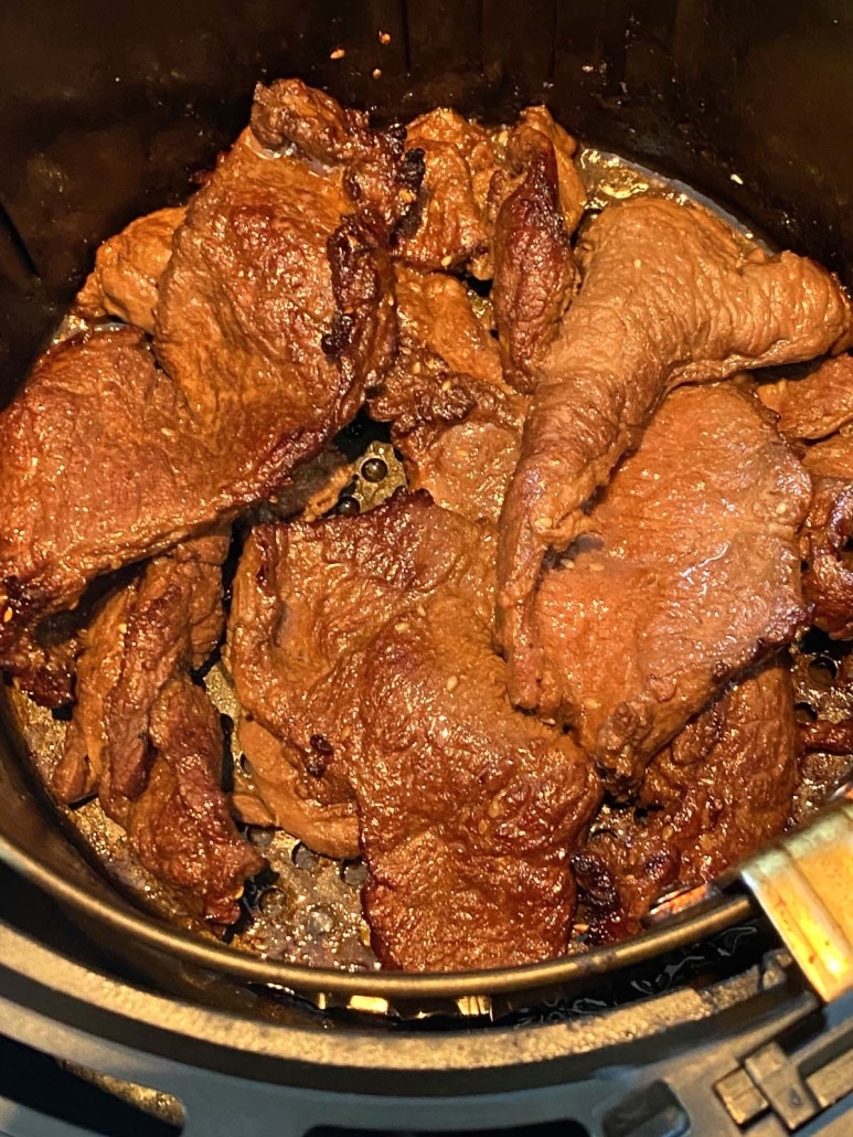 close-up of Trader Joe’s Bool Kogi In The Air Fryer