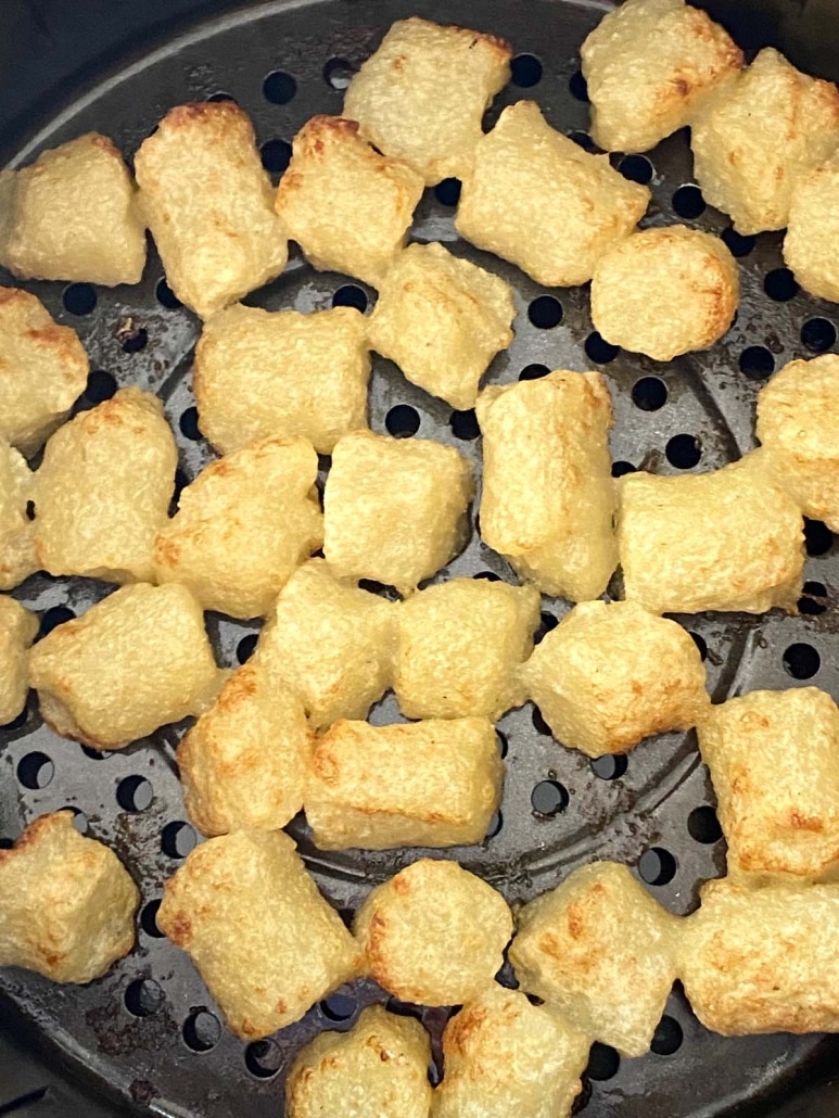olive oil-coated Trader Joe’s Cauliflower Gnocchi In The Air Fryer