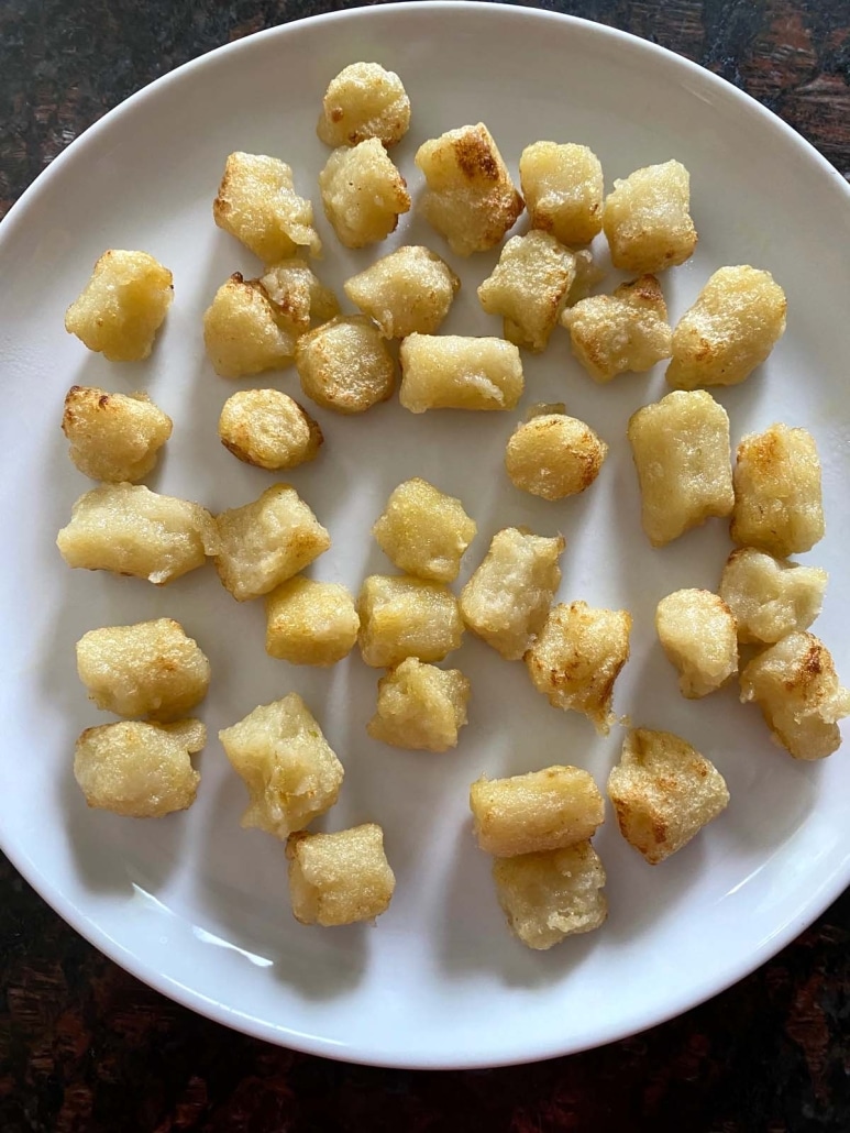 Trader Joe’s Cauliflower Gnocchi on a plate