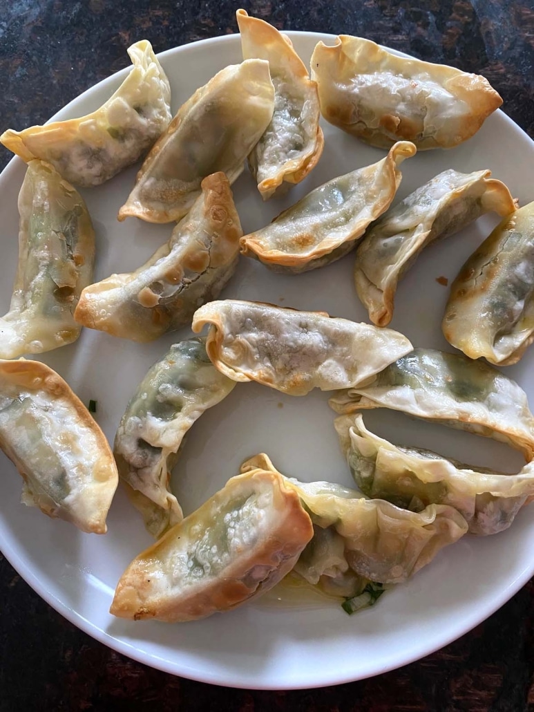 plate of Trader Joe’s Gyoza In The Air Fryer