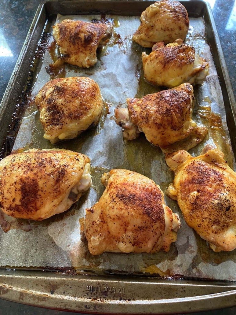 easy dinner Baked Bone-In Chicken Thighs