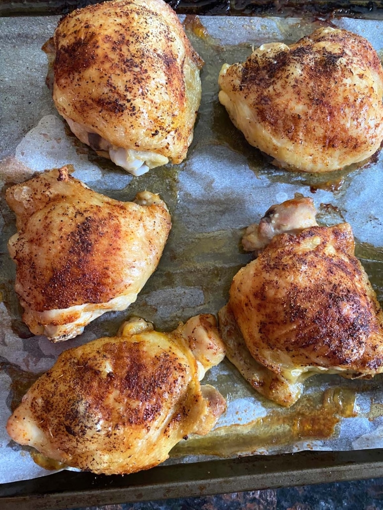 juicy and tender Baked Bone-In Chicken Thighs