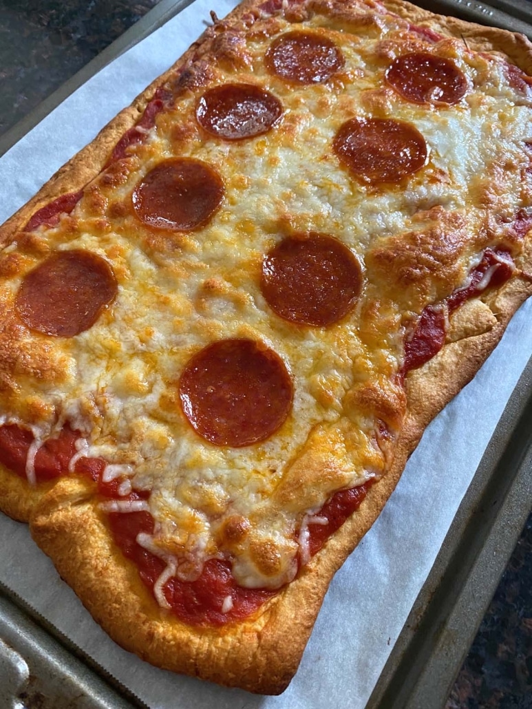 homemade crescent roll pizza