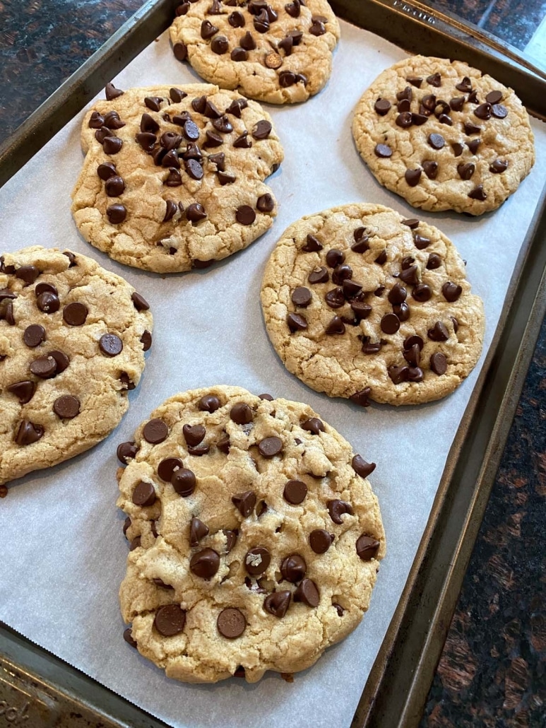 freshly baked Dairy Free Chocolate Chip Cookies