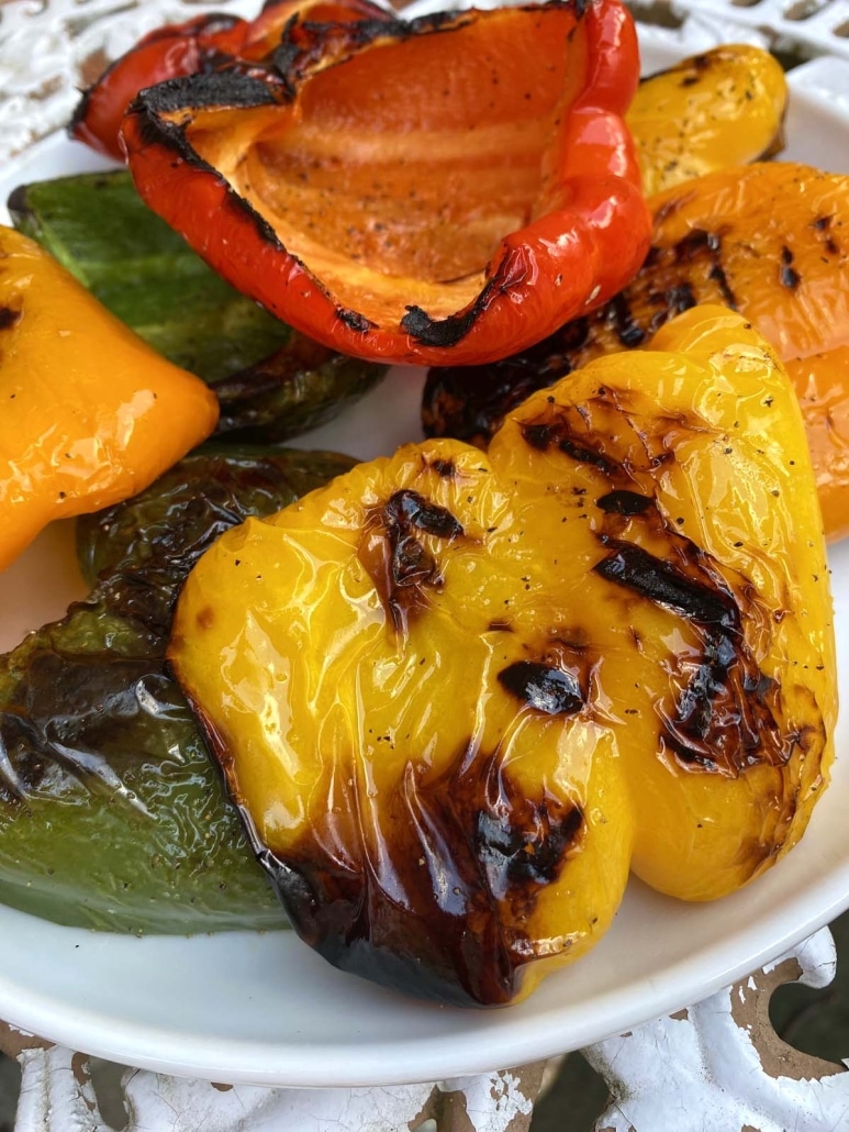 lightly charred bell peppers