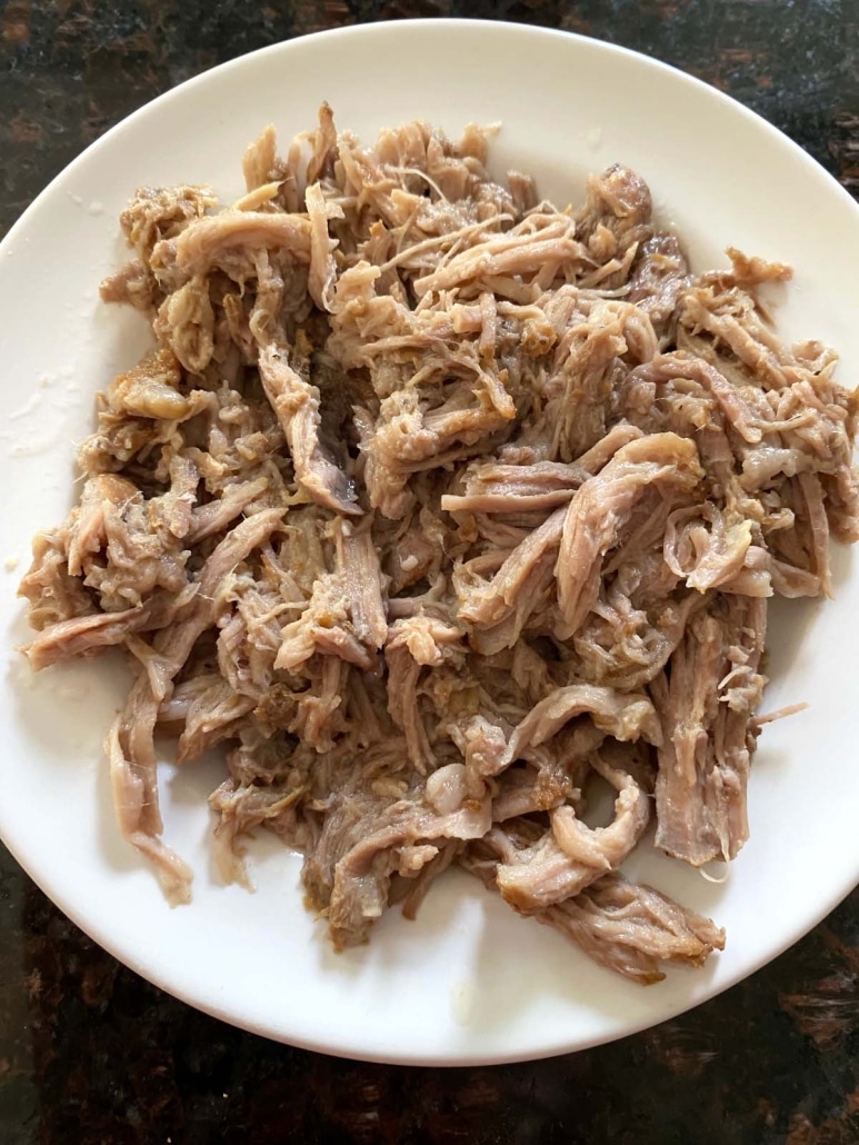 seasoned Instant Pot Kalua Pulled Pork on a plate