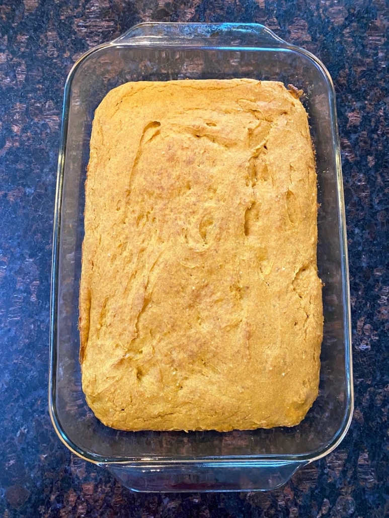 baking pan of easy pumpkin dump cake