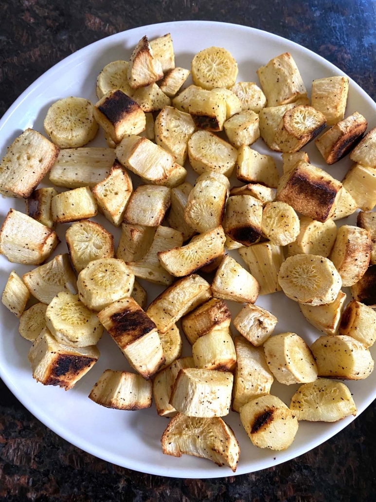 plate of Roasted Parsnips