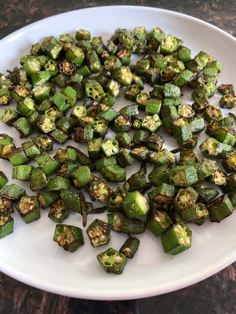 plate of easy side dish Sautéed Okra