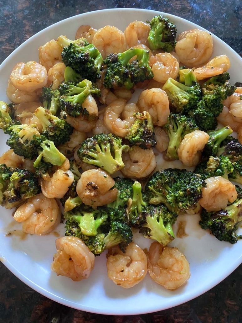 easy dinner Shrimp And Broccoli Stir Fry on a plate