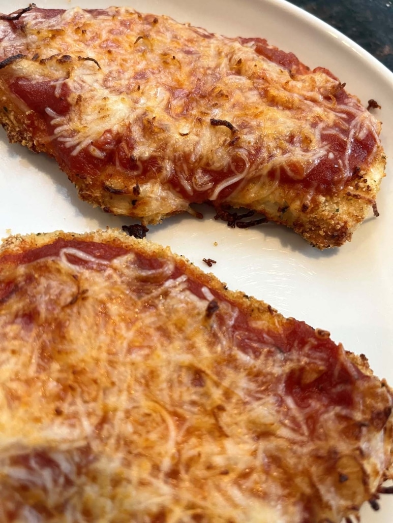 Air Fryer Chicken Parmesan on a plate