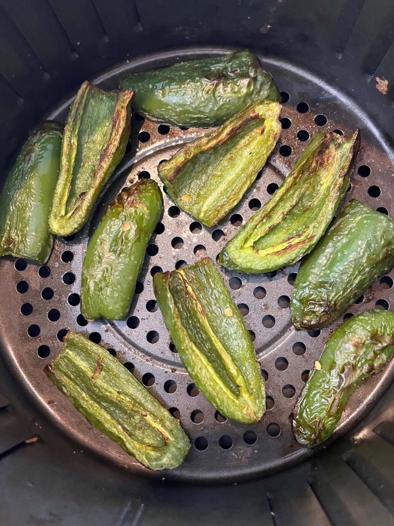 roasted jalapeno peppers in an air fryer