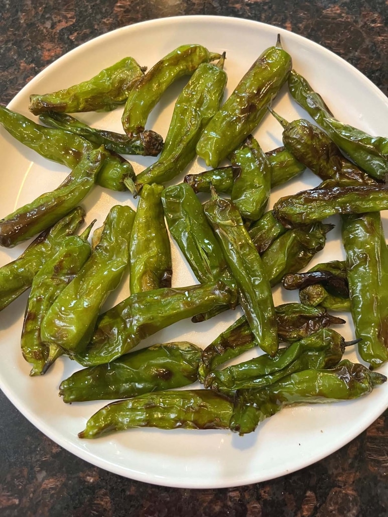 plate of Air Fryer Shishito Peppers