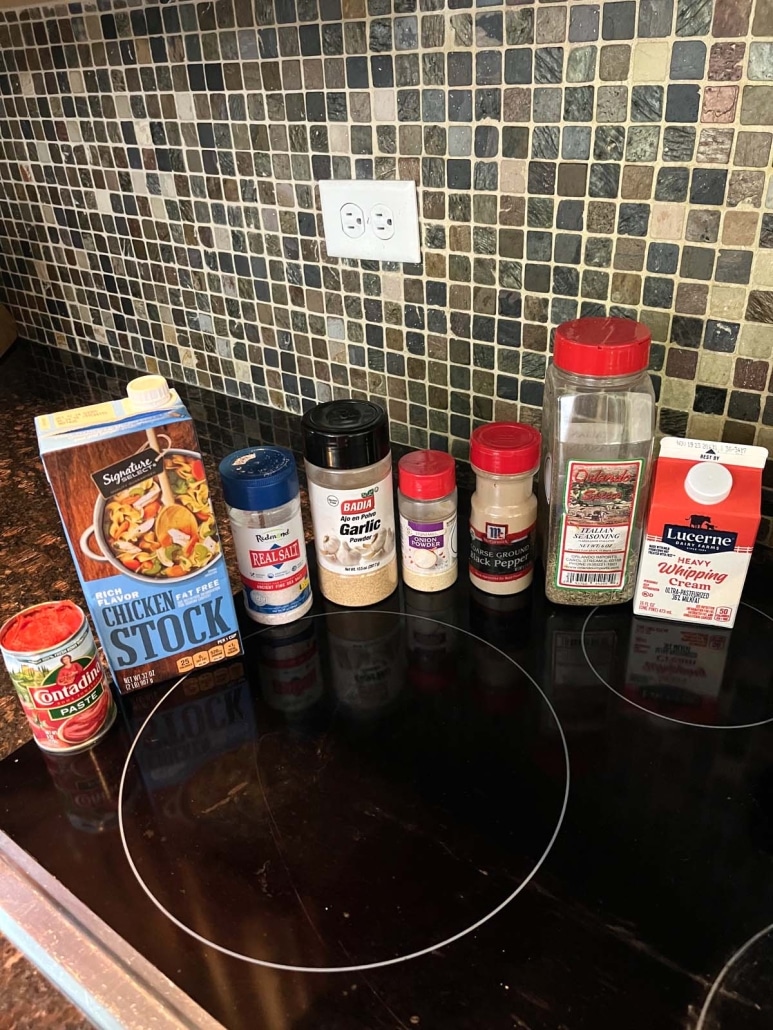 ingredients used for Tomato Soup With Tomato Paste