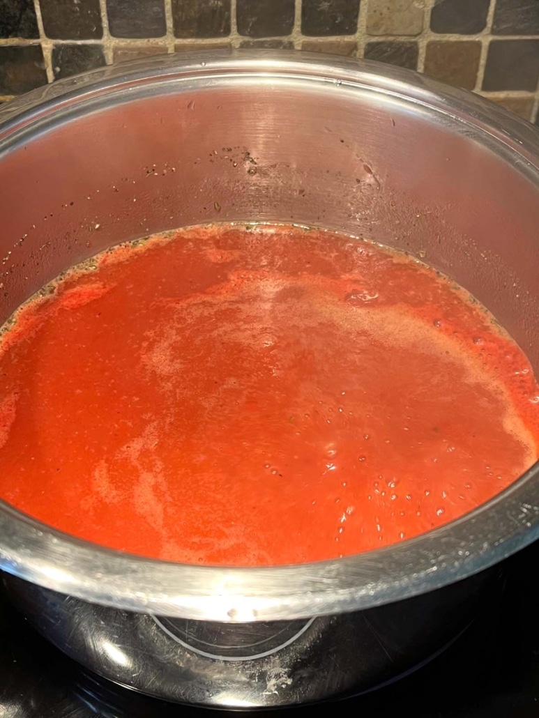 simple tomato soup made with tomato paste