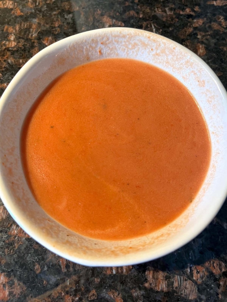 bowl of warm Tomato Soup With Tomato Paste