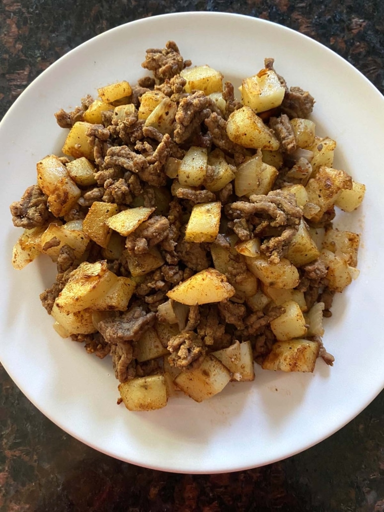 plate of Ground Beef And Potatoes