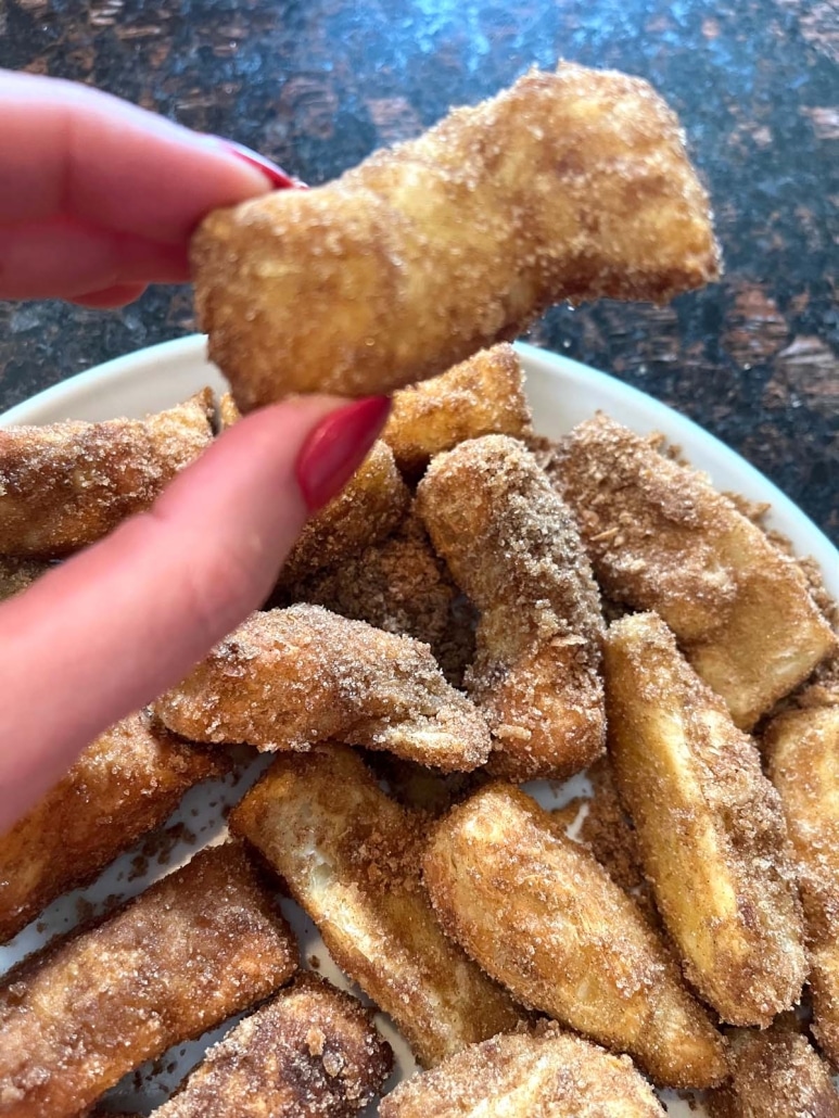 hand holding Air Fryer Churro