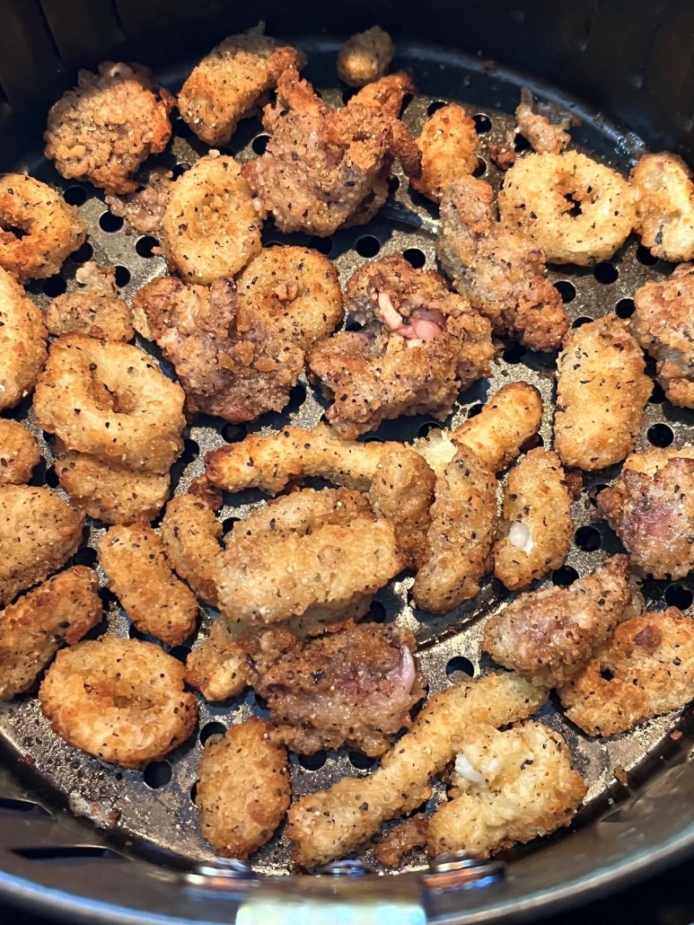 yummy seafood dinner air fried calamari