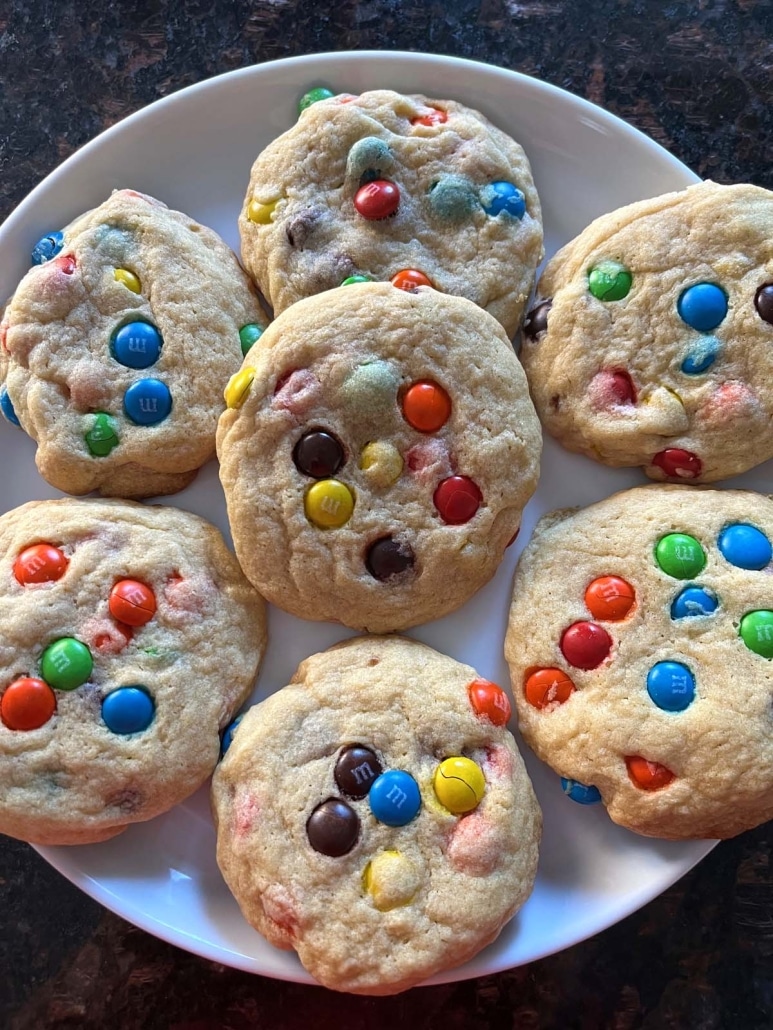 plate of M&M Cookies