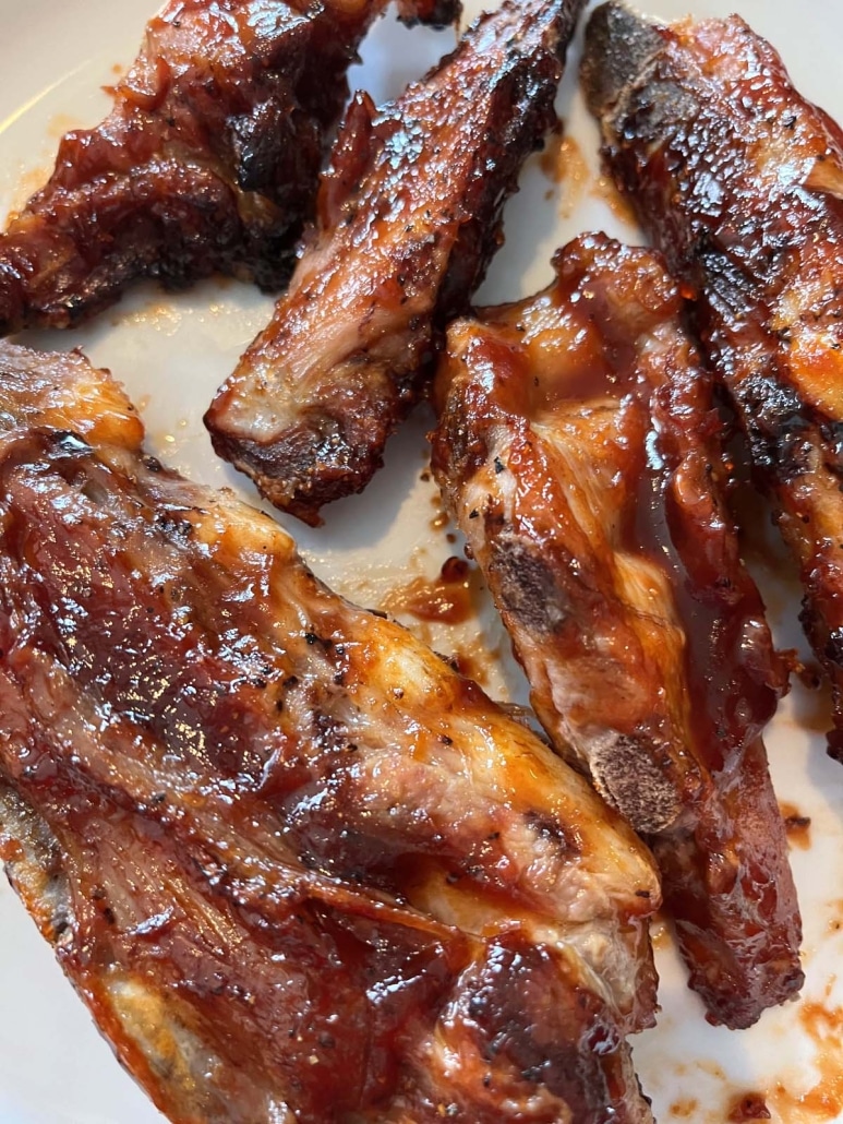 seasoned pork rib tips on a plate