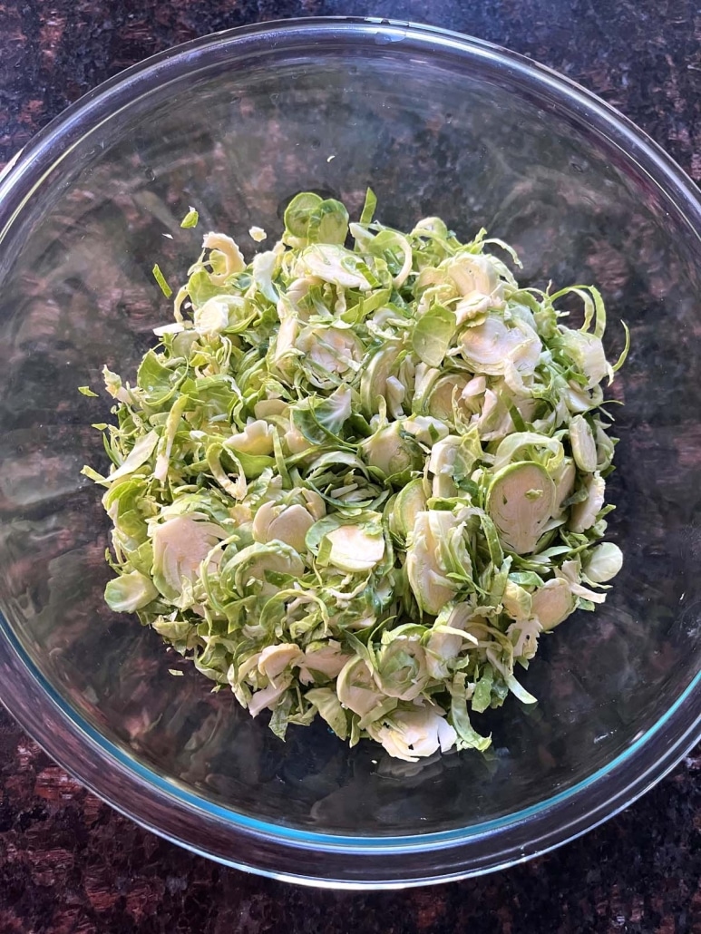 making shaved brussels sprouts