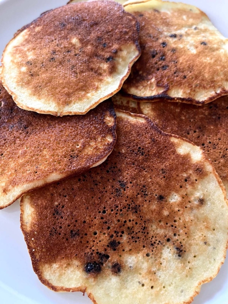 golden brown Muffin Mix Pancakes